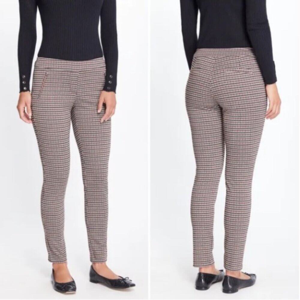 J. McLaughlin Brown Houndstooth Ross Pants Stretch Pockets‎ Size 14